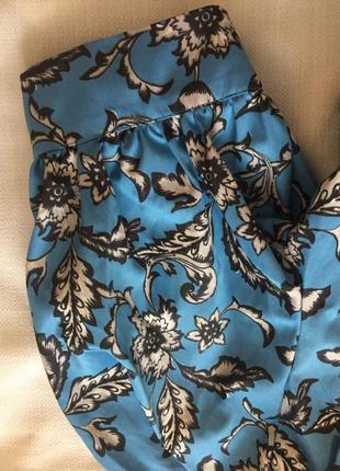 Блуза топ плотный, с цветами, рукава фонари, буфы, цветочный, объемные плечи, тренд 20213 фото