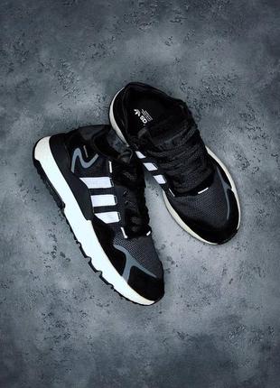 Кросівки чоловічі adidas nite jogger чорні / білі (адис найт джогер, джогери, унісекс)4 фото