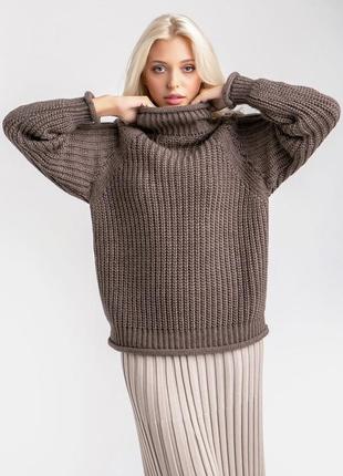 Полушерстяной свитер цвета какао3 фото