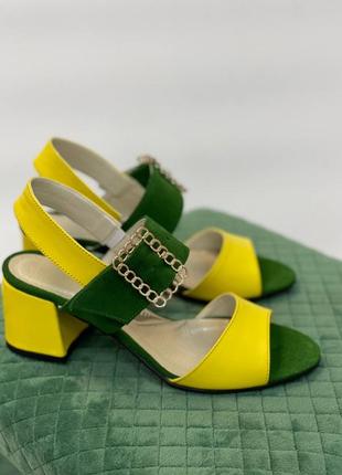 Босоножки замшевые кожаные