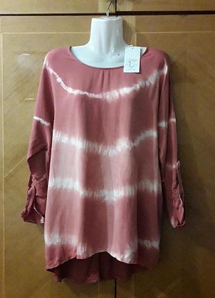 100% тенсел новая блуза   с интересной  спинкой
