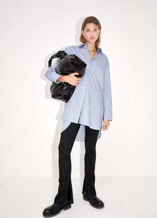 Довга попелінова сорочка / длинная хлопковая рубашка оверсайз из поплина zara