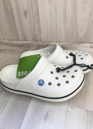 Белые кроксы crocs crocband clog white крокс медицинская обувь для медиков 36-43 гг2 фото