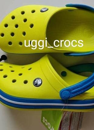 Детские крокс crocs kids tennis ball green/ocean c7,8,9,10,11,12,13 j1,2,3 рр24-34