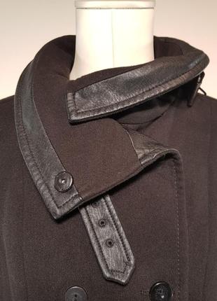 Пальто "h&m" (швеция) двубортное драповое короткое черное.4 фото