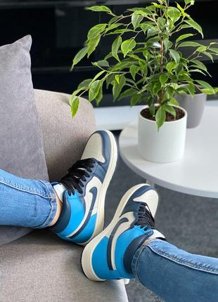 Nike air jordan retro high blue4 фото