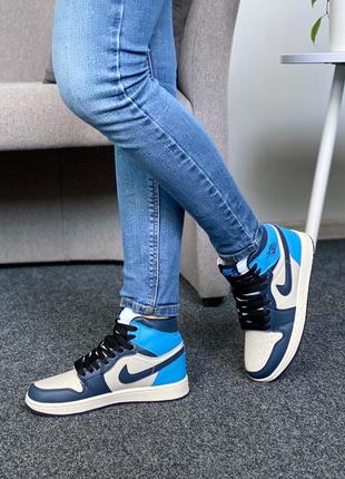 Nike air jordan retro high blue5 фото