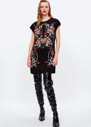 Платье в принт,цветочный принт,zara,38/m2 фото