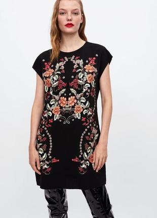 Платье в принт,цветочный принт,zara,38/m3 фото
