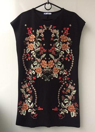 Платье в принт,цветочный принт,zara,38/m6 фото