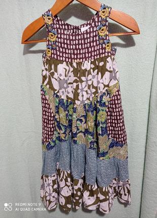 Дуже красиве бавовняне плаття сарафан з квітами, вишивкою бавовна індія