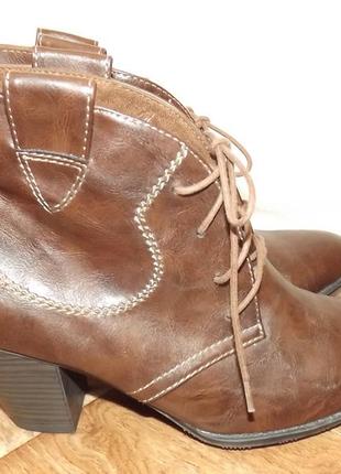 Ботинки деми на шнурках tamaris эко кожа 25 стелька2 фото