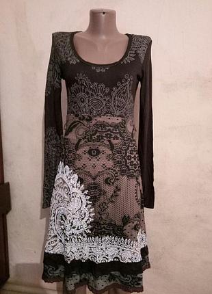 Коричневе плаття, desigual, віскоза