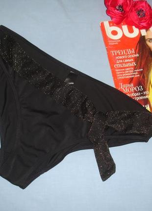 Низ от купальника женские плавки размер 50 / 16 черный золото бикини