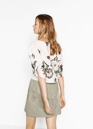 Красивая блуза топ zara в цветочный принт, летучая мишь3 фото