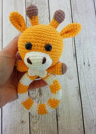 Брязкальце жирафик, розвиваючі іграшки для малюків4 фото