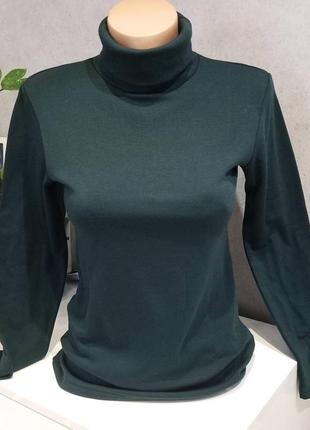 Гольф жіночий на флісі смарагдовий