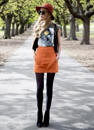 Красивая ретро мини-юбка а-силуэта с внутренними карманами(на подкладке)zara3 фото