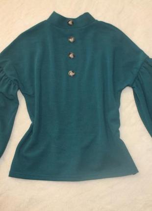 Ошатна блуза кофточка кофта блузка трикотажна з об'ємними рукавами3 фото