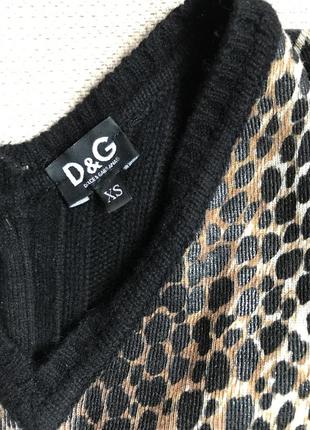 Леопардовый шерстяной свитер dolce & gabbana , d&g4 фото