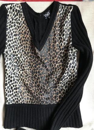 Леопардовый шерстяной свитер dolce & gabbana , d&g5 фото