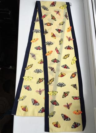 Шелковый тонкий платок, бабочки, 100% шелк, шов роуль в стиле fabric frontline zurich2 фото