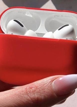 Чехол для airpods pro резиновый {красный}