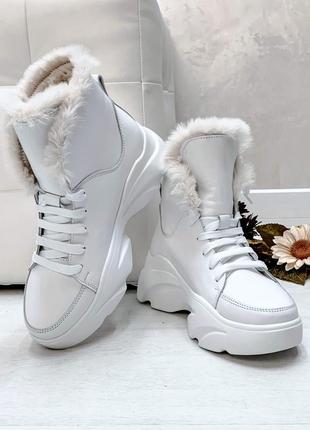 Зимові шкіряні черевики р36-41 хайтопи чоботи зимние кожаные ботинки хайтопы сапоги2 фото
