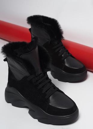 Зимові шкіряні черевики р36-41 хайтопи чоботи зимние кожаные ботинки хайтопы сапоги10 фото