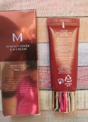 Бб крем missha perfect cover bb cream spf 42 / pa+++3 фото