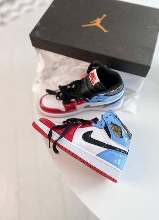 Nk air jordan 1 retro high blue red кроссовки найк аир джордан наложенный платёж купить