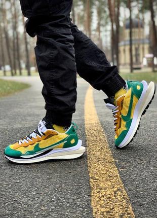 Кросівки nike vaporwaffle neptune green x sacai кросівки4 фото