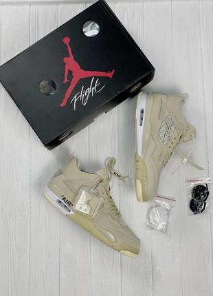 Кросівки jordan 4 retro off-white sail  кроссовки3 фото