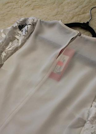 Святкова блуза з ошатними мереживними рукавами7 фото