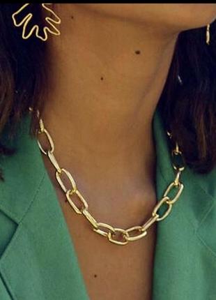 Ланцюг з крупнями ланками чокер намисто, кольє