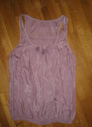 Легусенькая італійська х/б блузочка пудрово рожевого кольору s (36)