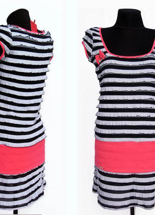 Суперцена. классное платье, полоска. яркий фасон. новое, р. s-m