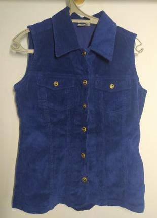 Вельветовая жилетка, електрик,  вельветова безрукавка