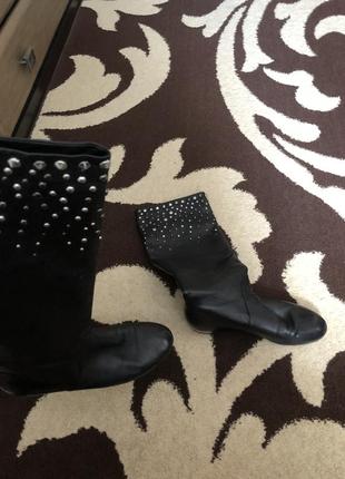 Шкіряні демисезонні сапоги!38-39розмір