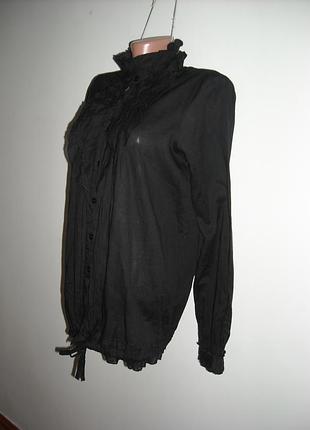 Блузка saint tropes чорна з рюшами тканина 100% котон