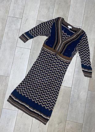 Трикотажне ажурне міді сукня,принт міссоні,геометрія(011)