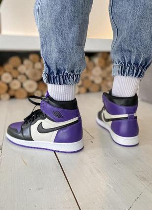 Кросівки найк джордан (36рр - 45рр) nike jordan black violet8 фото