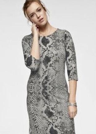 Сукня міді з віскози по фігурі в принт пітон