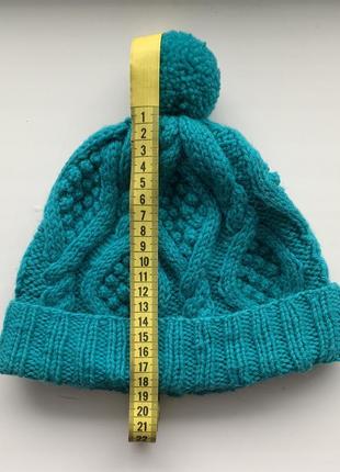 Зимняя шерстяная шапка ручной работы3 фото