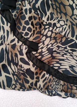 Класична леопардова блуза з воланами*блуза з оборкою*3 фото