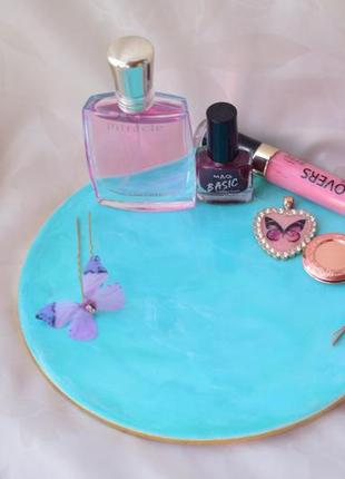 Подставка для духов и украшений, двухсторонняя розово/мятная, ручная работа