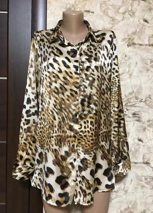 Розкішна атласна леопардова сорочка guerini італія