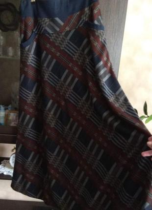 Теплая юбка миди