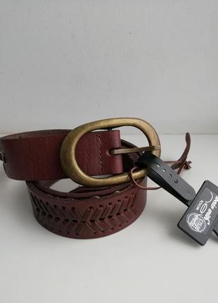 Новый фирменный кожаный ремень английского бренда new look!!! оригинал!!!