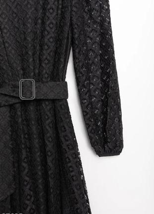 Черное романтичное платье из кружева6 фото